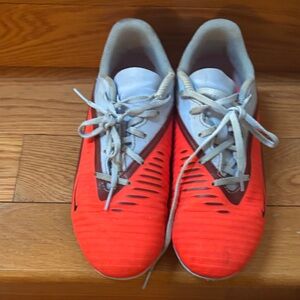 Nike Kids Shoes Red and Gray soccer cleats